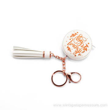 Keyring PU Leather Tape Measure with Tassel